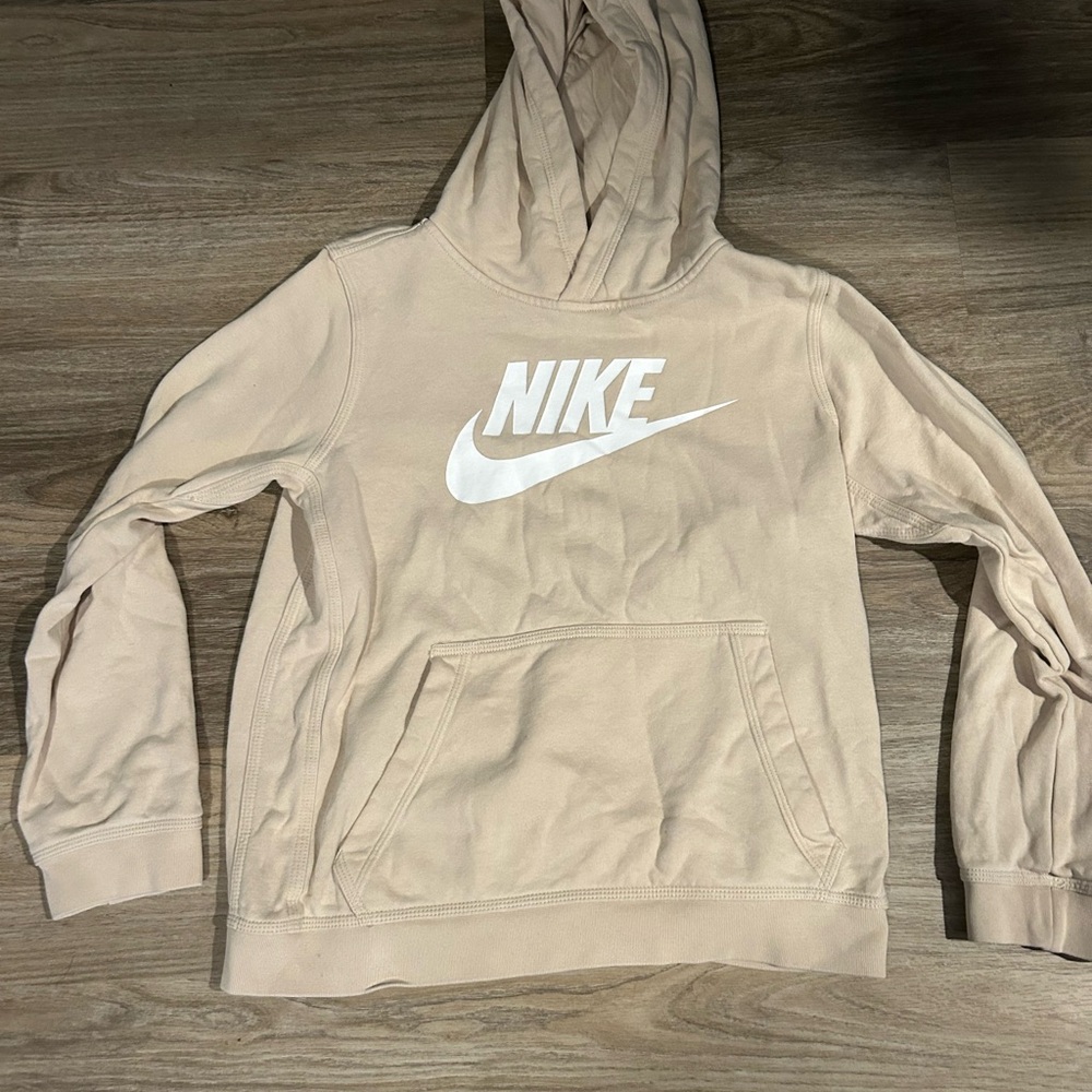 Nike Light Tan Hoodie with White Logo